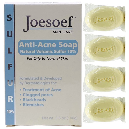 JOESOEF SKIN CARE Sulfur Soap Acne Facial Cleanser Anti Acne Sulfur Soap 100G 4 Pack JOESOEF SKIN CARE Sulfur Soap Acne Facial Cleanser Anti Acne Sulfur Soap 100G 4 Pack