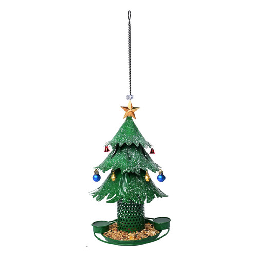 Bird Feeder Christmas Tree Bird Feeders for Outdoor, Metal Bird Feeder Hanging Outdoors, Wild Bird Feeders Cardinal Bird Feeder as a Great Gift for Bird Lovers, Garden Merry Christmas Decorations