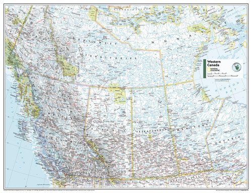National Geographic Maps: Western Canada Wall Map - 31.5 x 24 inches - Front Lamination