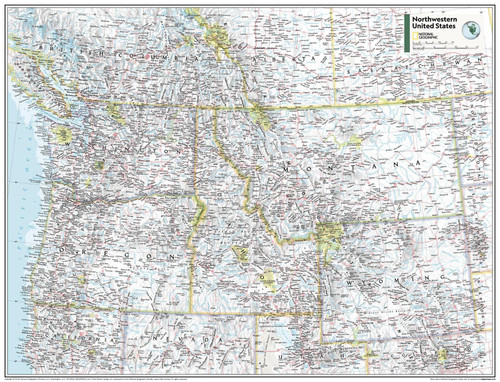 National Geographic Maps: Northwestern U.S.A Wall Map - 31 x 24 inches - Front Lamination National Geographic Maps: Northwestern U.S.A Wall Map - 31 x 24 inches - Front Lamination