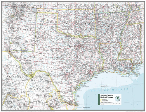 National Geographic Maps: South Central U.S.A Wall Map - 31 x 24 inches - Front Lamination National Geographic Maps: South Central U.S.A Wall Map - 31 x 24 inches - Front Lamination