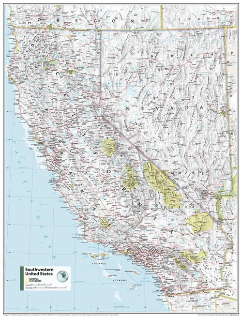 National Geographic Maps: Southwestern U.S.A Wall Map - 31 x 24 inches - Front Lamination National Geographic Maps: Southwestern U.S.A Wall Map - 31 x 24 inches - Front Lamination