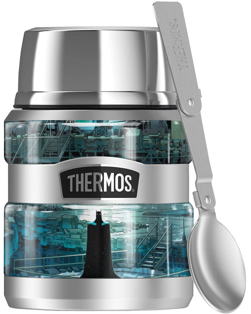 Batman And Batcave OFFICIAL Batman And Batcave THERMOS STAINLESS KING Stainless Steel Food Jar with Folding Spoon, Vacuum insulated & Double Wall, 16oz