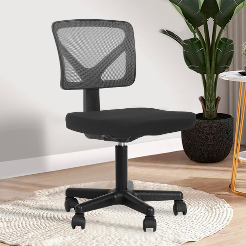 Office Chair Armless Mesh Desk Chair Ergonomic Office Desk Chair Swivel Rolling Computer Chair Executive Adjustable Task Chair Mid Back Home Office Chair w/Lumbar Support for Small Spaces, Grey