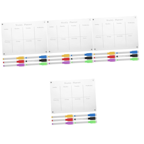 4 Sets Acrylic Writing Board Acrylic Dry Erase Calendar To Do List White Board Dry Erase Calendar Board Acrylic Weekly Planner Wall Mount Weekly Planner Rewritable Plank A4 4 Sets Acrylic Writing Board Acrylic Dry Erase Calendar To Do List White Board Dry Erase Calendar Board Acrylic Weekly Planner Wall Mount Weekly Planner Rewritable Plank A4