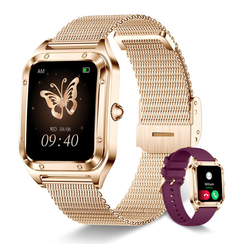 Smart Watch for Women, 1.6'' Bluetooth Call(Answer/Dial), Activity Fitness Tracker with Heart Rate/Sleep/SpO2 Monitor 19 Sports Pedometer AI Voice, Smartwatch for Android iPhone Compatible
