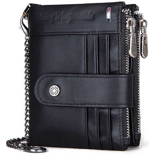 LOXO CASE Mens Wallet with Chain Genuine Leather RFID Blocking Wallet Bifold Double Zipper Coin Pocket with Credit Card Holder and Zipper Coin Pocket Purse Slim Purse with 18 Card Holder,Black LOXO CASE Mens Wallet with Chain Genuine Leather RFID Blocking Wallet Bifold Double Zipper Coin Pocket with Credit Card Holder and Zipper Coin Pocket Purse Slim Purse with 18 Card Holder,Black