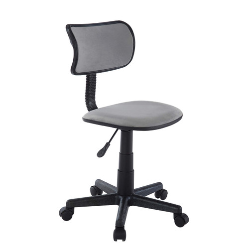 Urban Shop Crushed Velvet Swivel Task Chair, Dark Grey