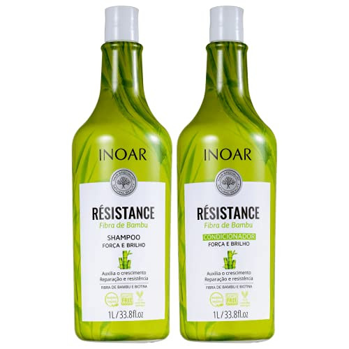 Inoar - Linha Fibra de Bambu - Kit Shampoo Forca e Brilho 1000 Ml e Condicionador Forca e Brilho 1000 Ml - (Bamboo Fiber - Strength and Shine Shampoo And Shine Conditioner Kit (2 x 33.8 Fl Oz))