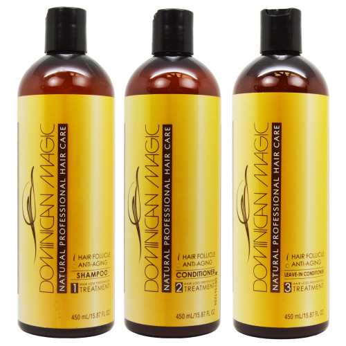 Dominican Magic Hair Follicle Anti-Aging Shampoo & Conditioner & Leave-in (Smoothing Balm)16oz "Set" by Dominican Magic