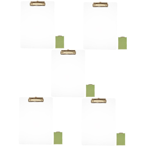 Lurrose 5pcs Transparent Board Clip Binder Folders File Clips Writing Support Clipboard Paper File Organizer Office Document Clip Writing Support Plate Paper Clip A4 Thicken Acrylic