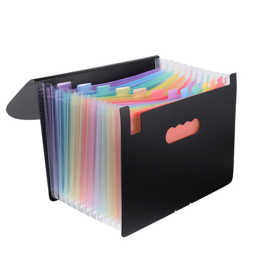 STOBOK 3 Pcs Storage Rack Receipt Organizer Expandable File Folder Expandable Folder Desktop Organizer Expanding File Pockets Plastic File Folder Document Folders Accordion A4 File Box