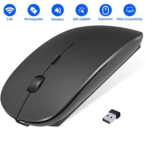 Wireless Mouse,Computer Mouse,2.4G Silent Mouse Computer Office Portable Slim Optical Mouse with USB Receiver Computer Mouse for Laptop/Computer/MacBook/PC/Notebook,3-Level Adjustable DPI?Black?