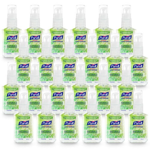Purell Advanced Hand Sanitizer Naturals with Plant Based Alcohol, Citrus scent, 2 fl oz Travel Size Pump Bottle (Pack of 24) - 9623-24