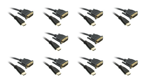 3 Feet, HDMI to DVI Cable, HDMI Male to DVI Male, CL2 rated, 10 Pack, CNE16765