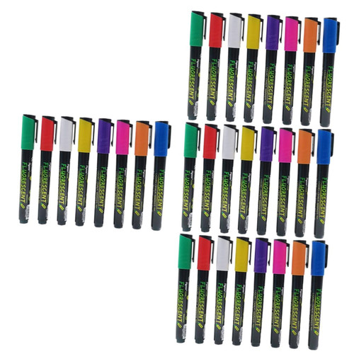 Operitacx 32 Pcs Plastic Paint Pens Bold Chalk Markers Erasable Chalk Marker Liquid Growing Pens Car Window Markers Paint Markers Pens Neon Chalk Markers Marker Pens Dedicated Drawing Pen