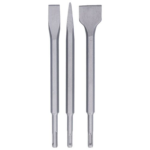 3Pcs SDS Chisel Set, Thinset Scraping Bit Thinset Scaling Chisel Point Chisel Flat Chisel Wide Chisel SDS Chisel Bits for Hammer Drills Tile Removal(SDS Plus)