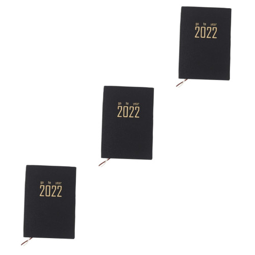STOBOK 3pcs Notebook 2022 Planning Diary to Do List Notepad Page Per Day Diary 2022 Diary Planner 2022 Planner Book Schedule List Notepad Students Notepad Pu A5 Simple The List