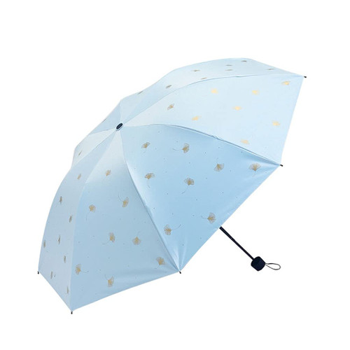 QIAOLI Compact Travel Umbrella Lightweight Umbrella for School Compact Three-fold Umbrella Wind Resistant Folding Umbrella for Students Boys and Girls Windproof Automatic Umbrellas (Color : Blue)