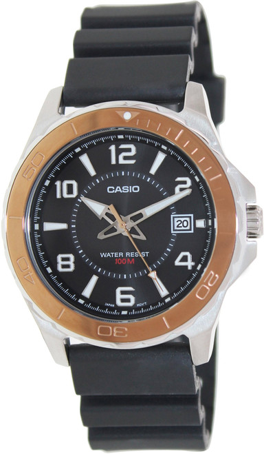 Casio Men's MTD1074-1AV Black Plastic Quartz Watch with Black Dial