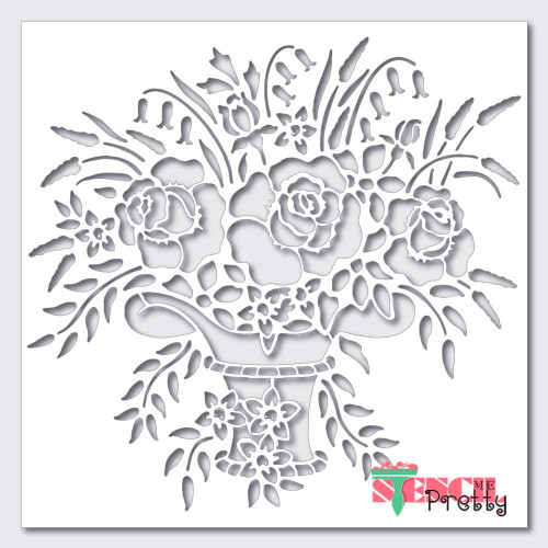 Vintage Flower Vase Stencil Best Vinyl Large Stencils for Painting on Wood, Canvas, Wall, etc.-Multipack (XS, M, XL)| Ultra Thick Exhibit Grade White Color Material
