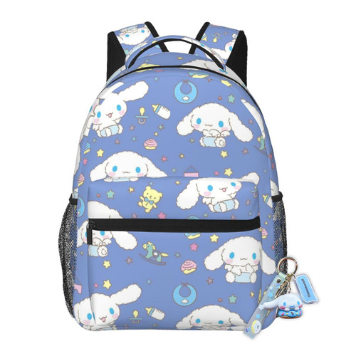 RIDD Kawaii Anime Backpack Cinnamoroll Large Capacity Portable Cute Cartoon Lightweight Outdoor Travel Backpack With Keychain