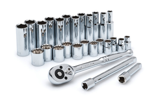 Crescent CSWS9 3/8-Inch Drive Socket Wrench Set, 27-Piece