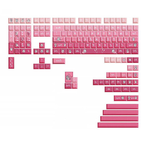 148 Keys Keycap Mechanical Keyboard Keycaps PBT Cherry-Profile KeyCaps For Dz60/RK61/64/61/68/84/87/96/980/104/108 Rabbit Keycaps Cherry Height Pbt Dye-Sublimation Keycap Set 148PCS For Mechanical