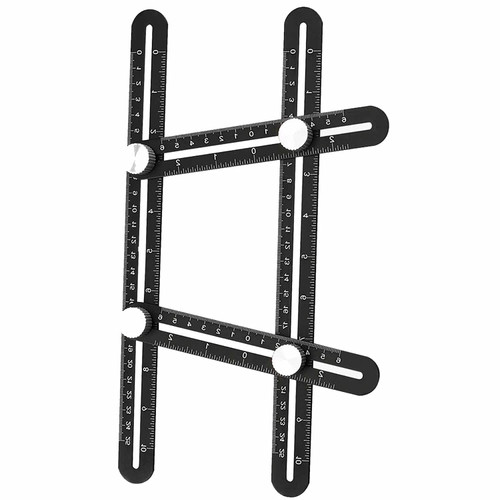 SHQIN Template Tool Universal Angle Ruler, Six Fold Ruler, Drill Guide Locator, Tile Opening, Carpenter's Ruler, Universal Opening Locator for Construction (Color : Type 9)