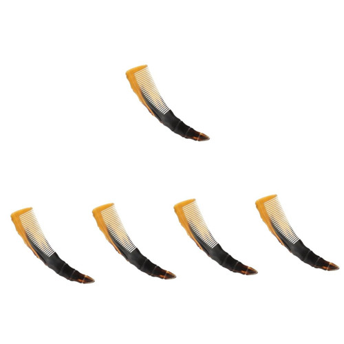 SOLUSTRE 5pcs Horn Scraping Tube Hair Care Detangling Comb Oxhorn Comb Handmade Ox Horn Comb Beard Combs Scalp Shampoo Massager Hair Scalp Massage Comb Cellulite Horns Long Hair Comb Travel