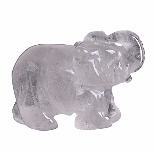 Carved Natural Clear Quartz Rock Crystal Gemstone Elephant Healing Guardian Statue Figurine Crafts 2 inch Carved Natural Clear Quartz Rock Crystal Gemstone Elephant Healing Guardian Statue Figurine Crafts 2 inch
