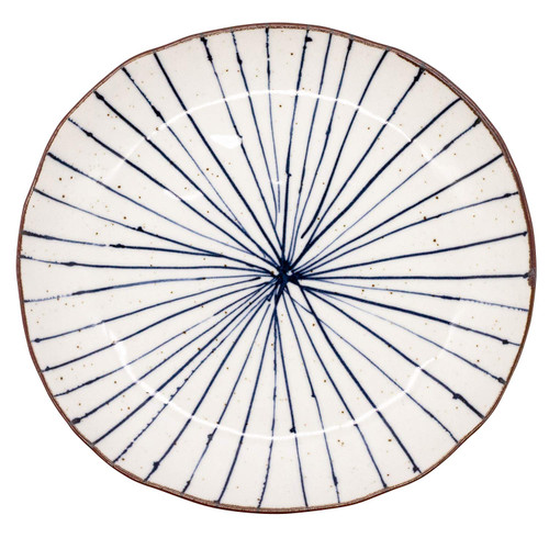 Ichiku Mino Ware 127-0904 Tokusa Pattern Oval Plate, Curry Plate, Pasta Plate, Japanese Style, Long Side Approx. 9.7 x Depth 9.3 inches (24.6 x 23.4 cm), Microwave, Dishwasher Safe, Made in Japan