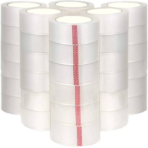 MMBM Packing Tape, 3 Inch x 110 Yards, 24 Rolls, Clear, 1.9 Mil, 3 Inch Core, Packaging Tape for Dispenser Refill, Moving, Storage, Shipping