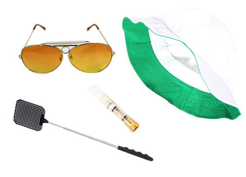 Fear & Loathing Las Vegas Hat Orange Sun Glasses Cigarette Holder Flyswatter Fear & Loathing Las Vegas Hat Orange Sun Glasses Cigarette Holder Flyswatter