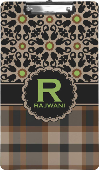 Personalized Moroccan Mosaic & Plaid Clipboard (Legal Size)