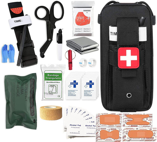 Hiking First aid kit with Tourniquet, Emergency Survival First Aid Kits, EMT IFAK Medical Kit for Severe Bleeding Control, Camping and Trauma (C : A) Hiking First aid kit with Tourniquet, Emergency Survival First Aid Kits, EMT IFAK Medical Kit for Severe Bleeding Control, Camping and Trauma (C : A)