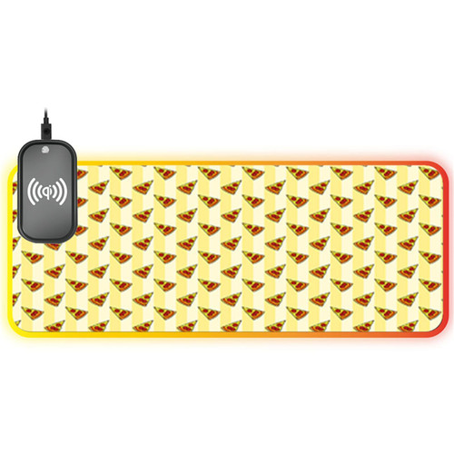 llsxi Wireless Charging Non-Slip Gaming Mouse Pad Desk Pad with 14 LED Light Modes,Large Game Mouse Pad Keyboard Mouse Mat,Desktop Computer Desk Pad XXL?11.81"x35.43"x0.12"?