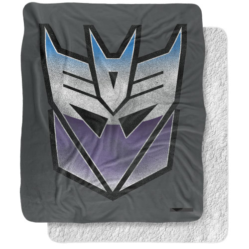 Transformers Vintage Decepticon Logo Silky Touch Sherpa Back Super Soft Throw Blanket