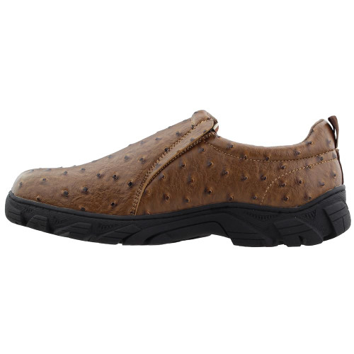 ROPER Mens Faux Ostrich Performance Slip On Casual Shoes - Brown - Size 10.5 D