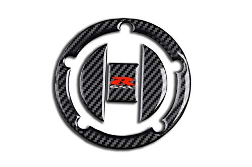 REVSOSTAR Real Carbon Fibre Fuel Gas Cap, Tank Cap, Tank Protector Pad, Fuel Cover for GSXR600 GSXR750 GSXR1000
