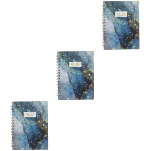 Operitacx 3pcs 2024 Agenda Book 2023 Planning Diary Meeting Notebook Academic Planner Portable Planner Notepad Daily Planning Calendar Lined Notebook Note Books Pocket Student Paper The List