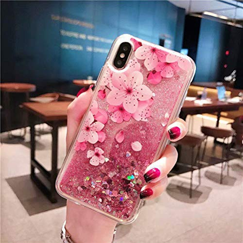 iPhone 7 Case, iPhone 8 Case, Ebetterr Flower Glitter Sparkle Bling Liquid Case for Girls Women, Creative Flowing Liquid Floating Soft TPU Bumper Hard Clear Case Phone Cover for iPhone 7 / iPhone 8