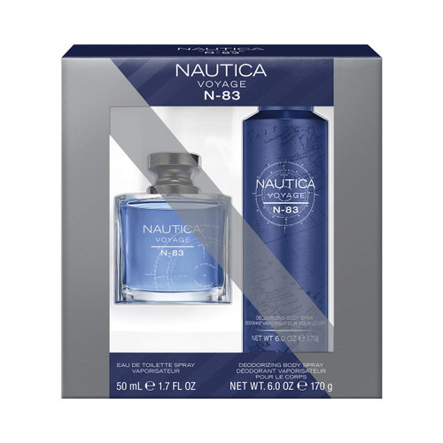 Nautica Voyage N83 2-Piece Gift Set with 1.7-Ounce Eau de Toilette and 6-Ounce Body Spray, Total Retail Value $40.00