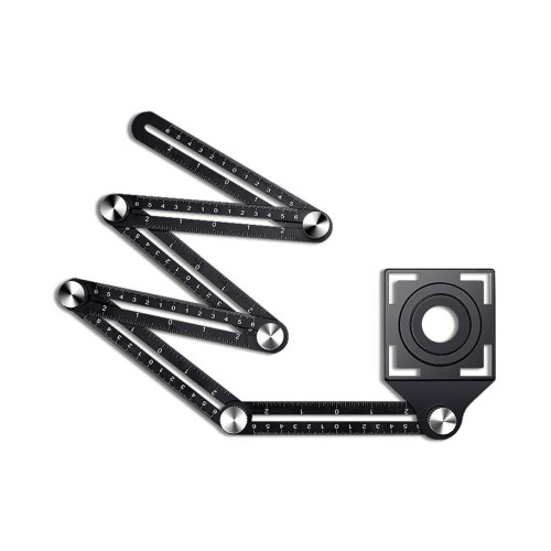 KDABJD Multi-Angle Measuring Ruler 6-Sided Folding Ruler Perforation Mold Template Tool Floor Tile Hole Locator Hole Puncher