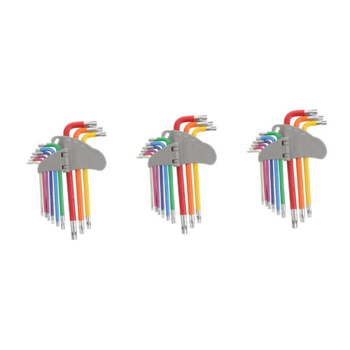 OSALADI 3 Sets Wrench Set Long Arm Screwdriver Hex Spanner Industrial Allen Wrench L-shape Security Wrenche Key Wrench Star Standard T20 Chrome Vanadium Steel Ball Head Middle Length