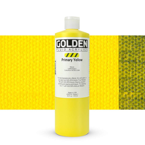 Golden Fluid Acrylics - Primary Yellow 16 oz Bottle