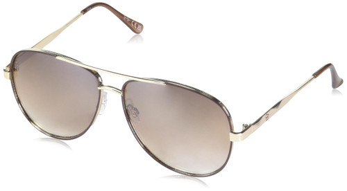 Jessica Simpson J6096 Confident Women's Metal Aviator Pilot Sunglasses with 100% UV Protection. Glam Gifts for Her, 62 mm, Gold & Brown