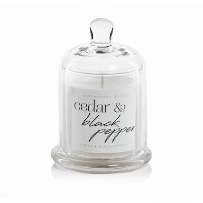Cedar and Black Pepper Zodax Apothecary Guild 10 oz Dome Jar Scented Candle