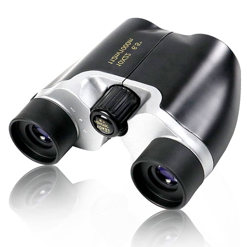 AOKADUTE 10x22 Compact Binoculars with Low Light Night Vision, High Power Easy Focus Foldable Binoculars for Adults Kids Outdoor Sports Hunting Concerts Theater Bird Watching, Black