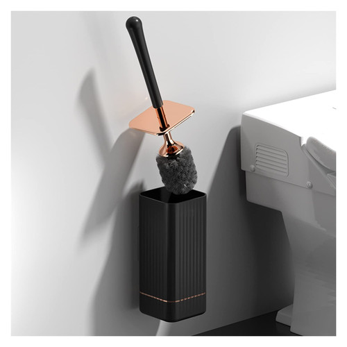 Toilet Bowl Brush Toilet Bowl Cleaning Brush Toilet Brush Long Handle with Base Set Home Wash Toilet Toilet Cleaning Brush Home Cleaning Helper Toilet Brush Toilet Bowl Brush and Holder (Color : Blac